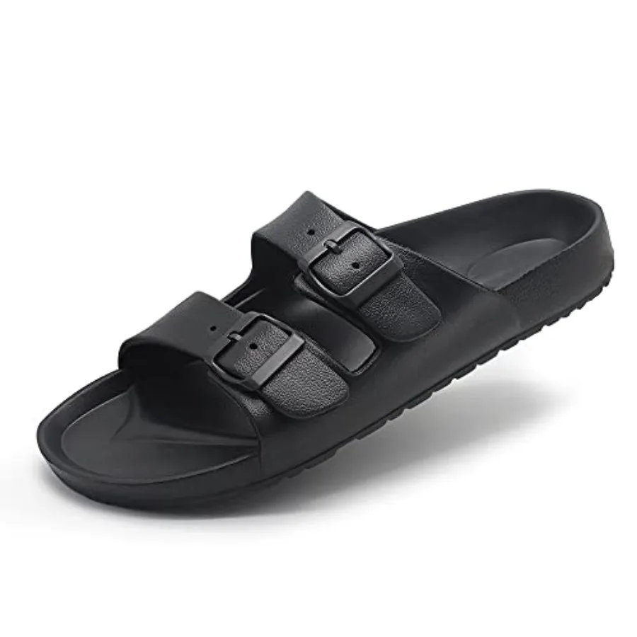 

Men's Lightweight Comfort Slides Double Buckle Slip-on Adjustable EVA Orthopedic Flat Sandals