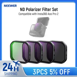 NEEWER 4 Pack ND/PL Filter Set Compatible with Insta360 Ace Pro 2, Neutral Density Polarizer Polarizing Filter Kit