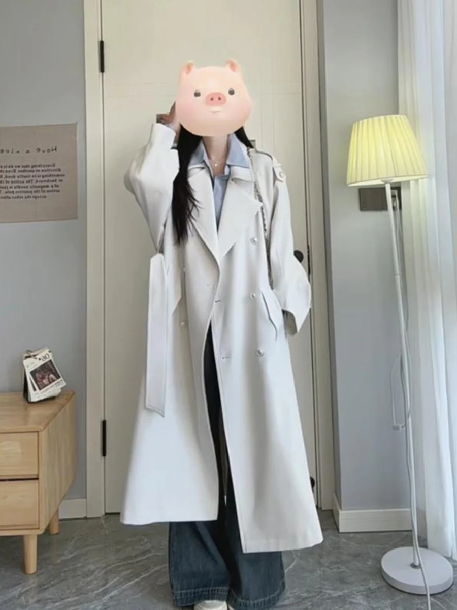 

Тренч женский на пуговицах на молнии эластичный высококачественный эластичный смешанный средней длины бордовый E12606