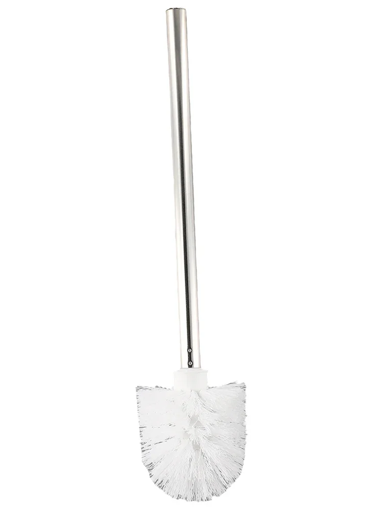 Spotless And Stain Resistant Stainless Steel Chrome Toilet Brush Head & Handle For Immaculate Bathroom Cleaning