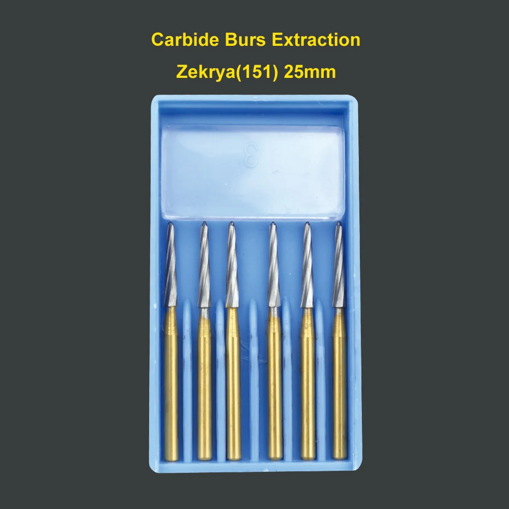 2box Zekrya151 28mm Endo Z 25mm Dental Carbide Burs Tungsten Bone Cutters Burs Titanium Bur 6pcs/box Drill Tooth Extraction Bur