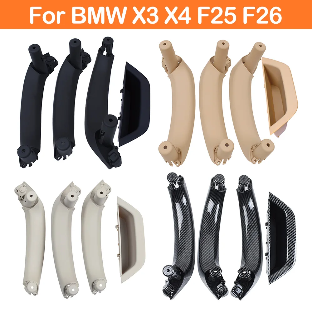 Tampa interna do punho da porta do carro interior, LHD RHD, substituição do painel para BMW X3, X4, F25, F26, 2010-2016, 4pcs conjunto