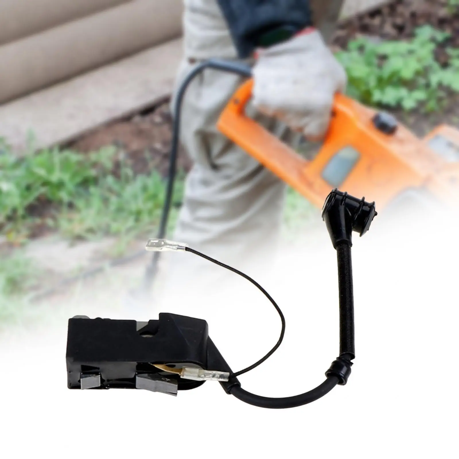 2x คอยล์จุดระเบิดความจุสูง อะไหล่ทดแทนคอยล์จุดระเบิดสำหรับเลื่อยยนต์