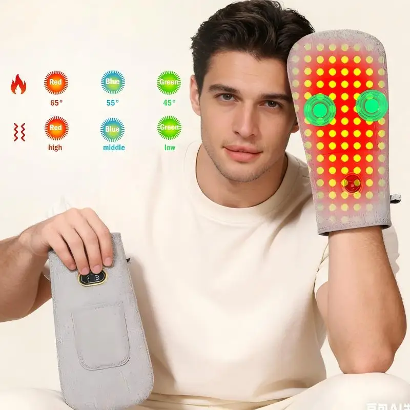 USB Red Light Heating Bag 660nm Hand Care Bag Vibration Massage Winter Warm Heating Pad 3 Modes Home Relax