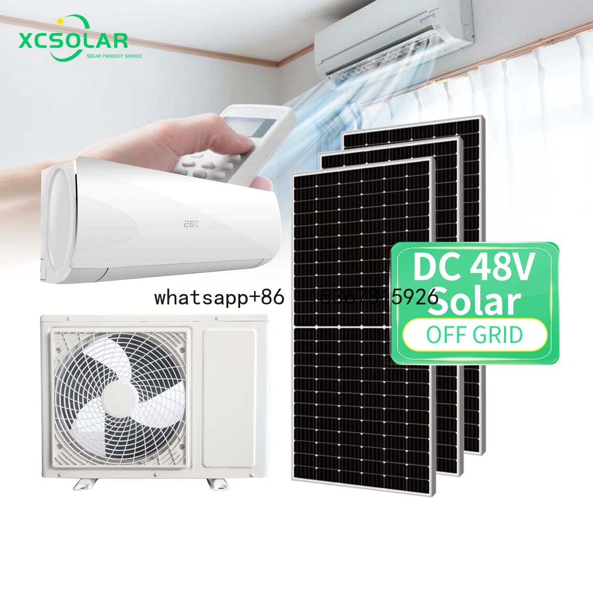 Cheap Price Ac/dc Hybrid Solar Powered Air Conditioner 110V 220V 240V Solar Air Conditioners With Solar Panel for Home Commerce