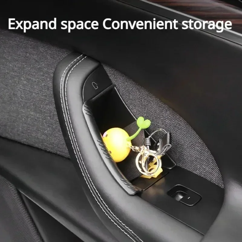 For Tesla Model X 2023 Interior Accessories Front Door Side Handle Storage Box Tray Hidden Organizer Phone Glasses Holder ModelX