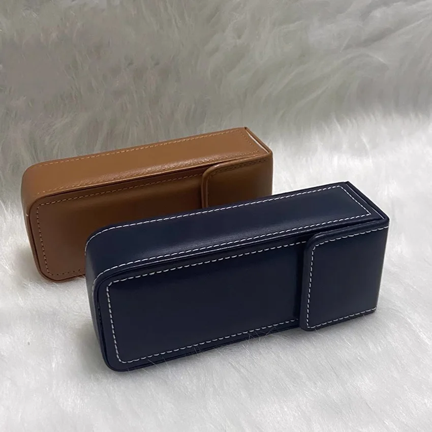 Creative multifunction PU leather glasses pen pencil case bag holder box office school stationery organizer large capacity 1003