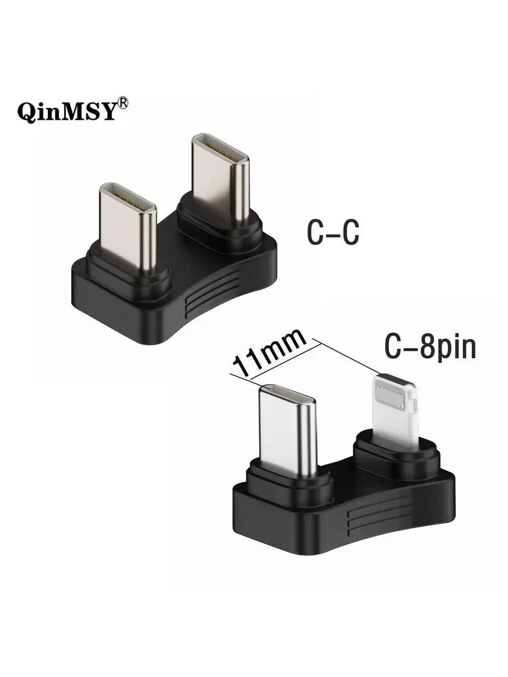 1 szt. Adapter kątowy Type-C 180 stopni w kształcie litery U, męski na 8-pinowy męski IOS, adapter do ładowania i zasilania, złącze do transferu danych 480 Mb/s — zdjęcie produktu 6