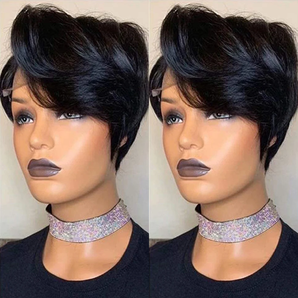 Short Pixie Cut Wig Human Hair for Women Fashion  C Part Lace Wigs for Black Women Cool Girls 13x4x1 Lace Front Wig