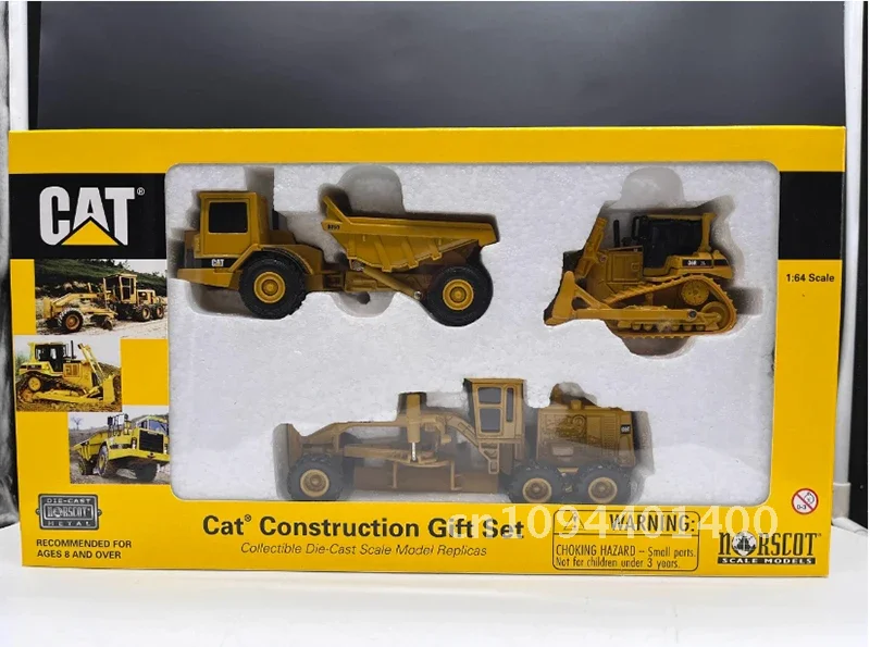 CAT 12G D6R D25D موتور Grader الطريق جرافة شاحنة قلابة نموذج 1:64 مقياس دييكاست سبيكة لودر أطفال بالريموت كنترول لعبة مجسمة