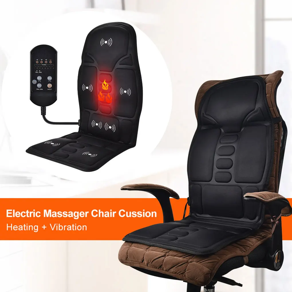 Home and Car Dual-purpose Car Massage Warm Seat Cushion With Car Back Massager For Driving Seat 5 Motors Adjustable Comfort