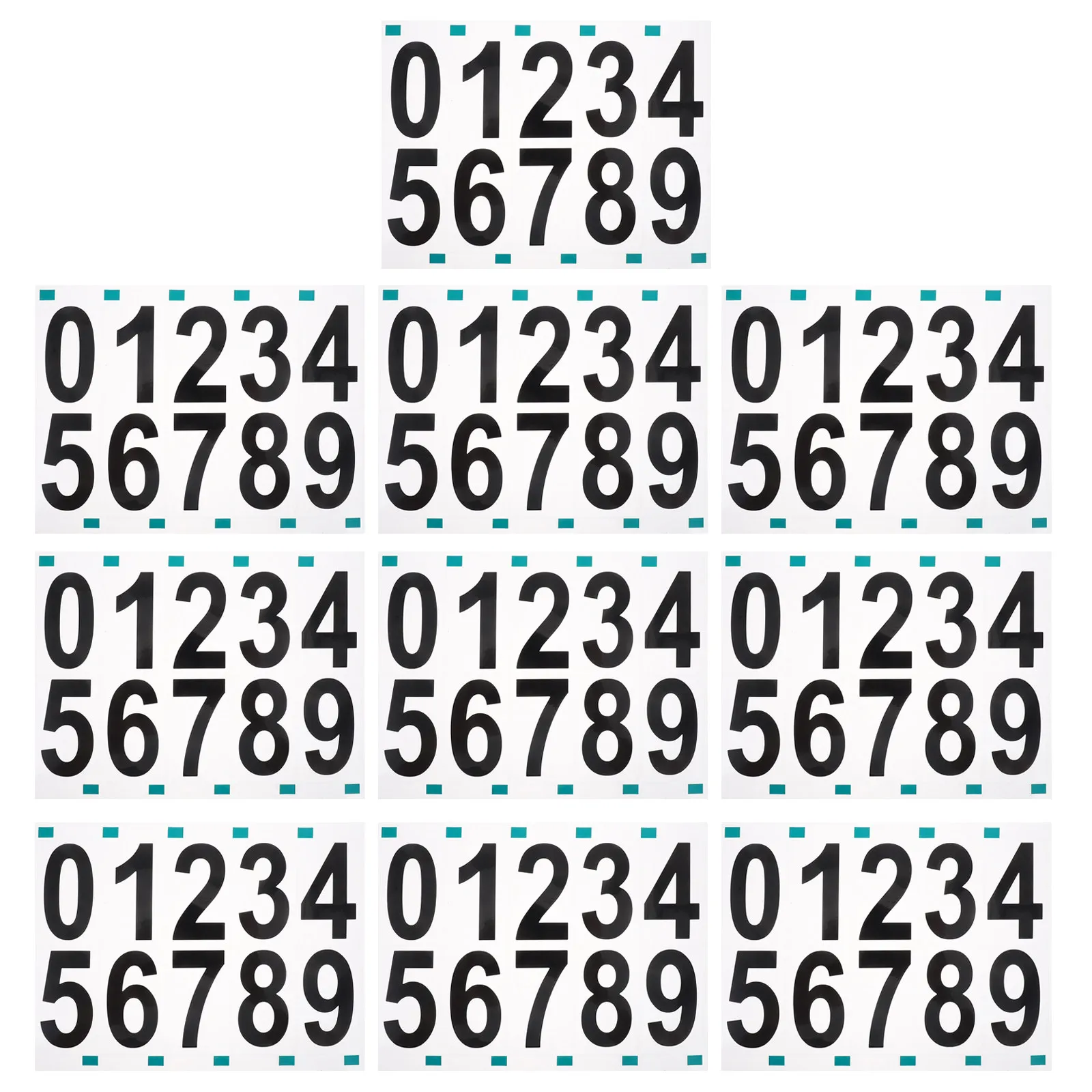 

10 комплектов светоотражающих номерных наклеек, водонепроницаемые самоклеящиеся этикетки для почтовых ящиков, гаражей, наружного использования, цифровые наклейки для адресов