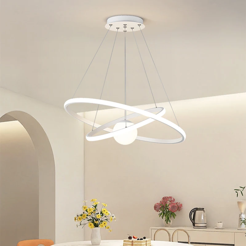 Lustres LED modernos e simples para sala de estar, lâmpada suspensa criativa, utensílios de cozinha, quarto e jantar