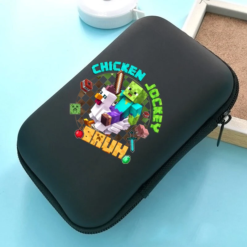 Game Theme Data Cable Storage Bag Charger Sorting Storage Bag Minecrafted Pattern Travel Portable Jewelry Storage Protective Box