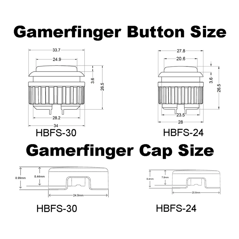 AK51-12Pcs Replacement Hitbox Button Caps For Gamerfinger Mechanical Pushbutton Cap For Cherry MX Switches Cap 20.2Mm A Easy To - Image 2