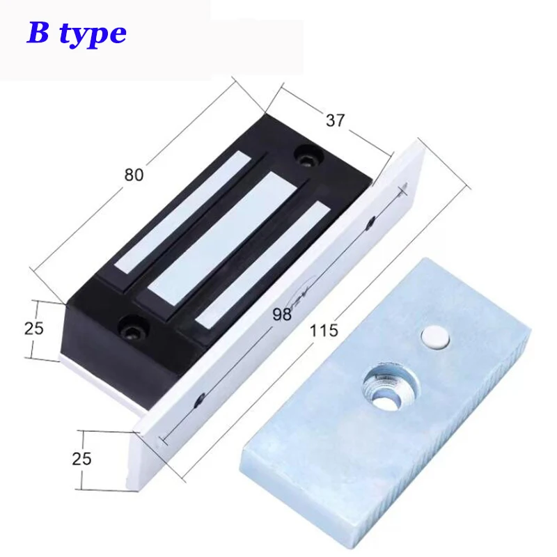 NC Access Control Gate Lock Mini Locker Electric Magnetic Lock 60Kg/100Lbs Maglock Inswing Outswing Drawer Door Lock