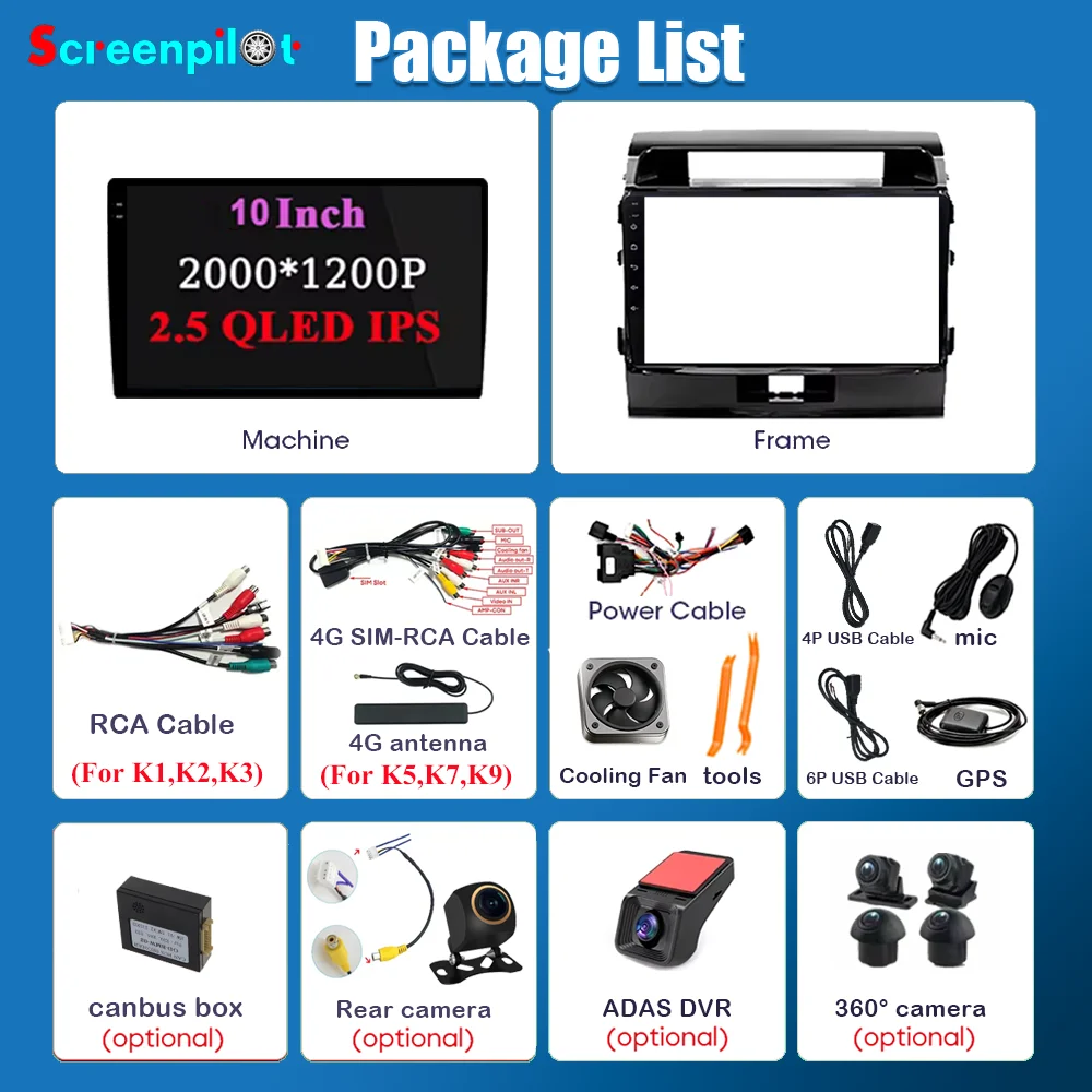Audio For Toyota Land Cruiser 11 200 2007 2008-2015 CarPlay Android 16Multimedia Auto Car Radio Video Player GPS WIFI