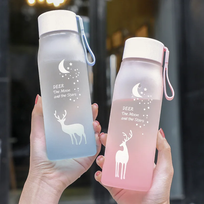 

Frosted Sports Water Cups, Male and Female Plastic Cups, Deer, High Beauty, Wholesale