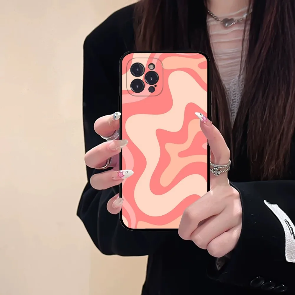 Retro Liquid Swirl Abstract Phone Case Silicone Soft For Iphone 16 15 14 13 12 11 Pro Mini XS MAX Plus X Cover