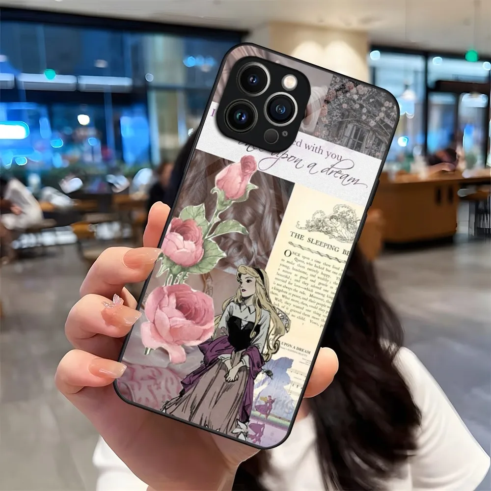 Princess Aurora Phone Case For iPhone 13 15 14 12 11 Pro XS Max Plus Mini X XR 8 7 6s SE2020 Tempered Glass Coque image 4