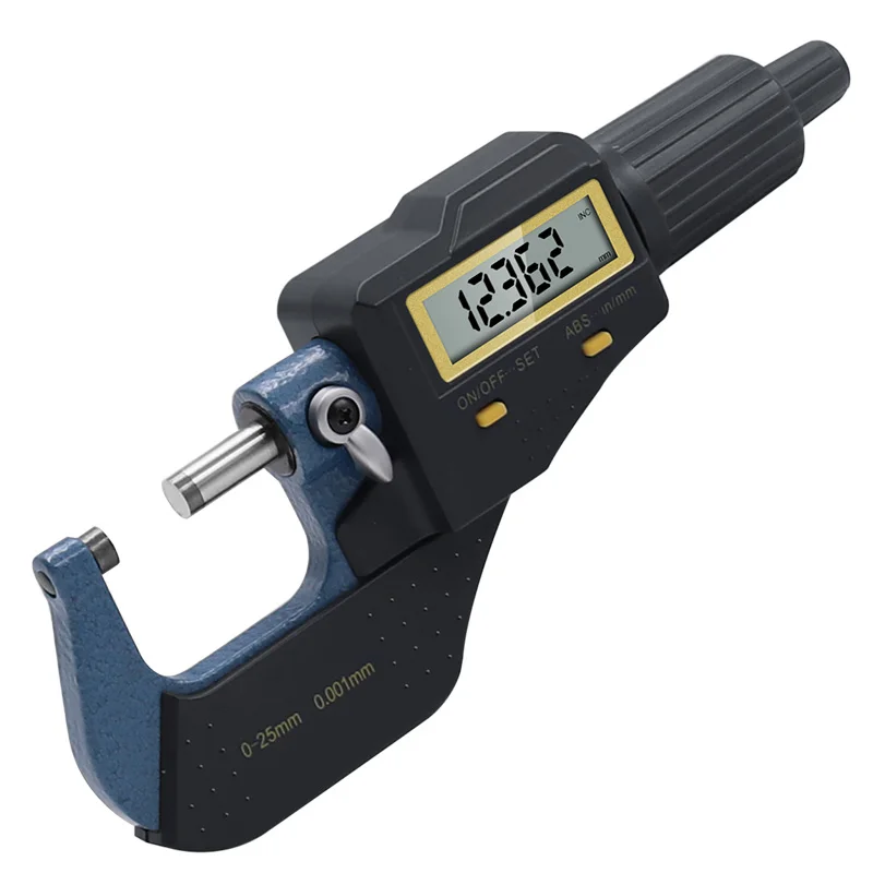 Aço Eletrônico Exterior Micrômetro Digital Micrômetro Digital Parafuso Grande Tela Lcd Vernier Caliper Gauge 025 mm 0.001 mm