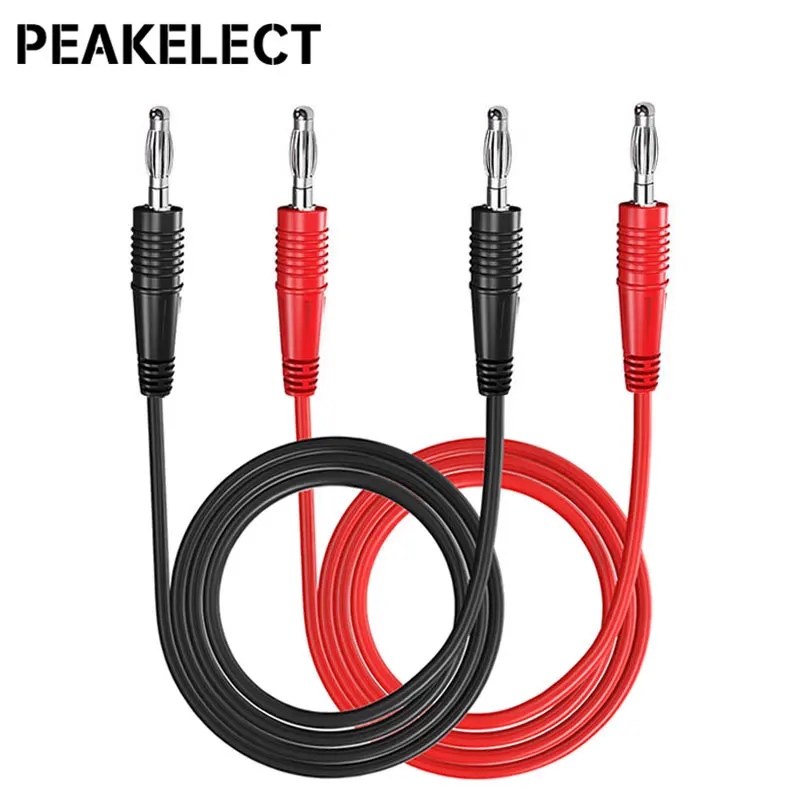 

Peakelect P1041 2PCS Dual 4mm Banana Plug Copper Multimeter Test Leads Soft Test Cable for Electrical Testing 1M wire 1000V 15A