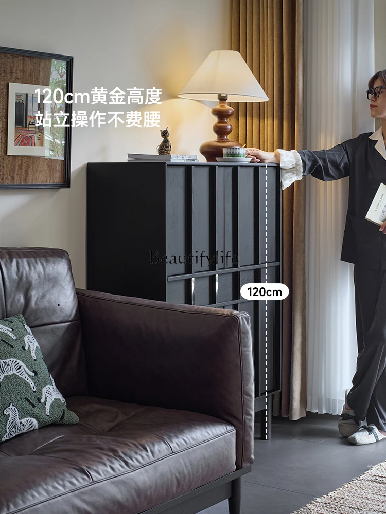 

01 Living room wall integrated locker sofa side storage locker