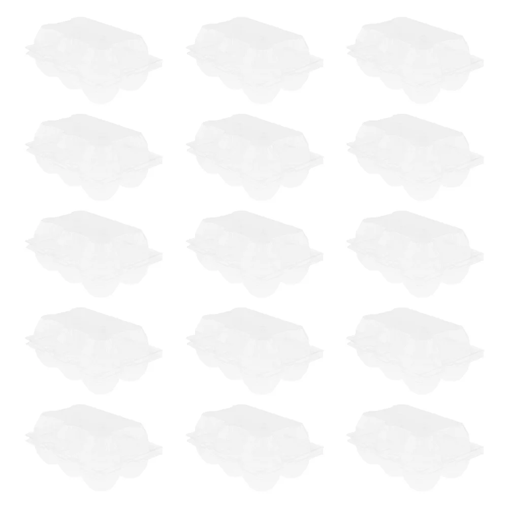 

15Pcs Goose Egg Storage Container Clear Reusable Plastic Egg Carton 6-Slot Organizer for Fridge Home Outdoor Transport