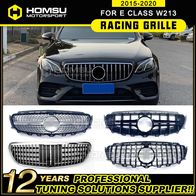 W213 GT Grille 2016+ Front Grill for E Class W238 Gt Grille E200 E300 E350 E400 grille front bumper without sign W213 Grid