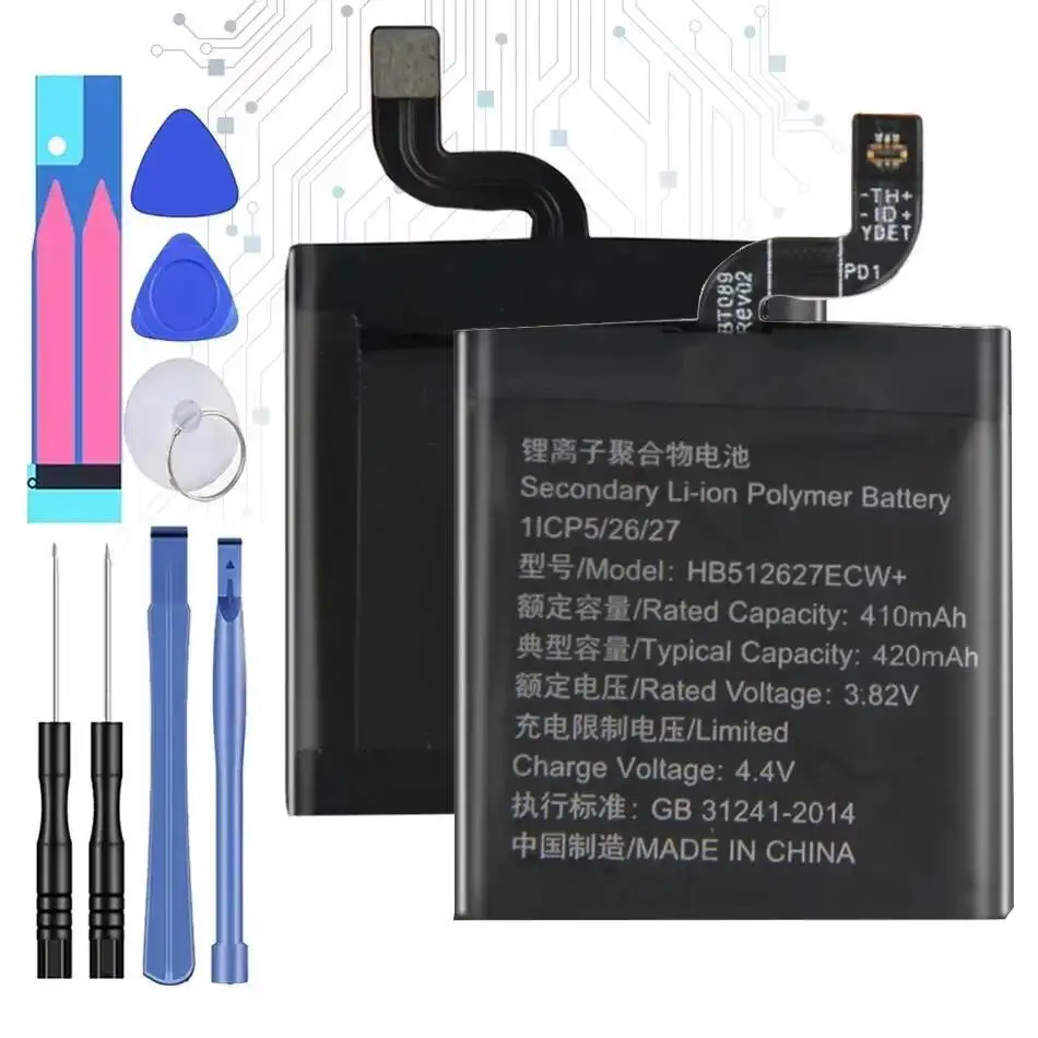 

420Mah Lightweight Watch Battery For Huawei GT 46MM Ftn-B19 HB512627ECW+