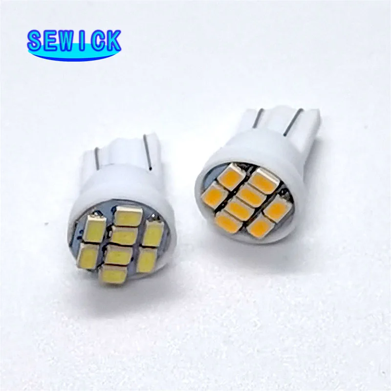 100pcs T10 Non polar 8 SMD 1206 3020 194 168 LED Bulbs Wedge AC DC 6V 6.3V 12V 24V Pinball Machine White Red Blue Green Yellow