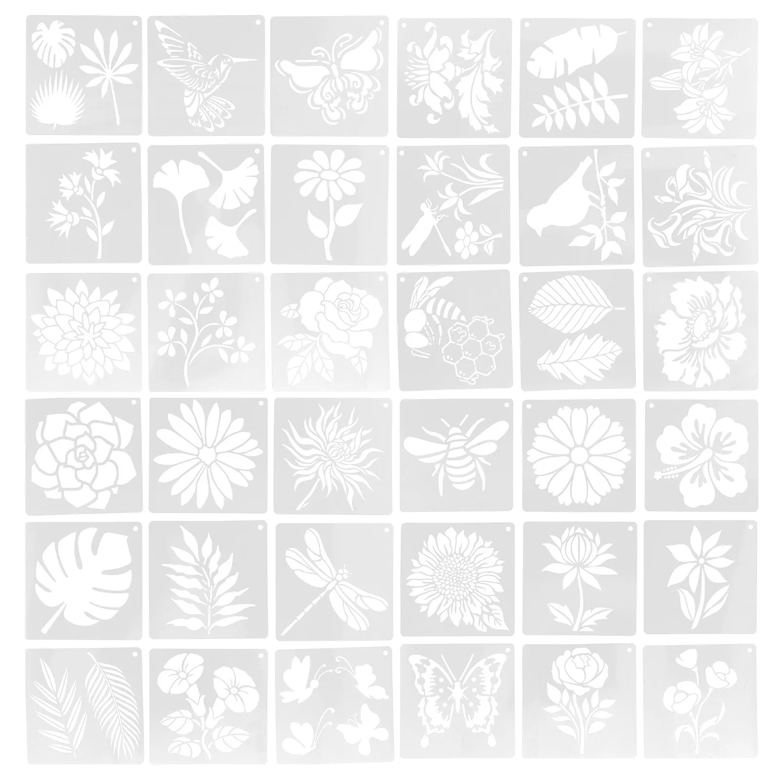 Wildflower Wall Stencil Flower Painting Stencils Reusable Hollow Leaves DIY Spring Drawing Template for Wood Canvas Craft Spray view 4
