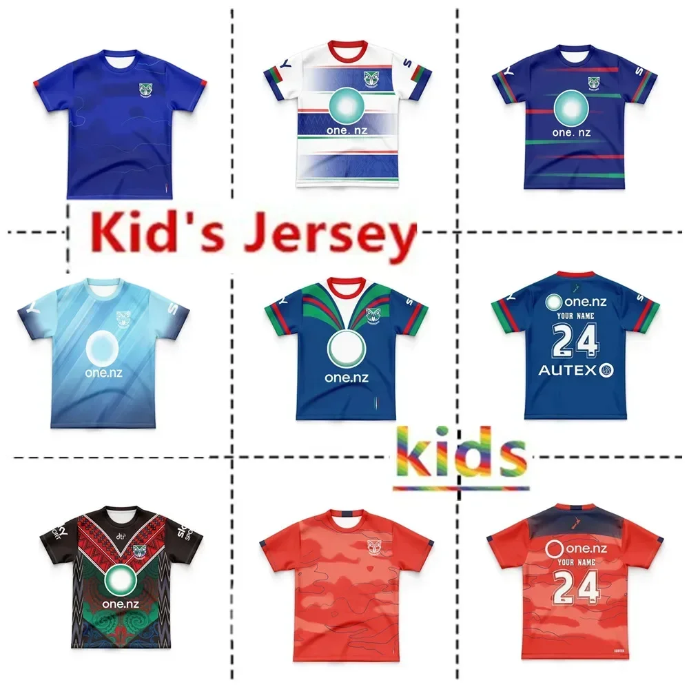 2024 New Zealand Warriors Kids Home / Away / Training Rugby Jersey - Mens Size:16-26（Print Name Number）Top Quality