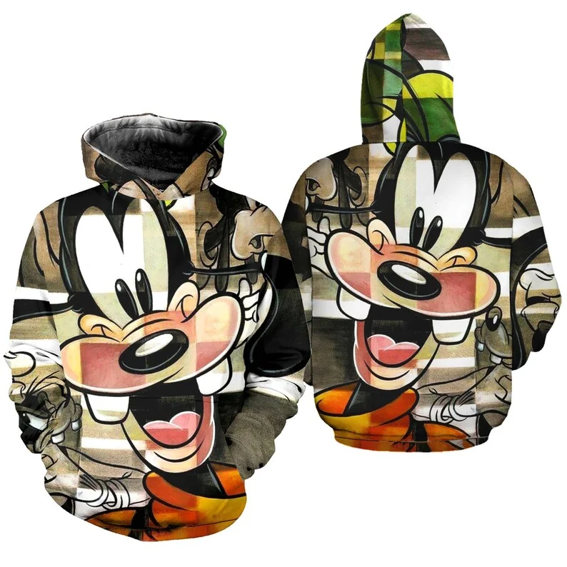 New Disney Goofy Dog 3D Hoodie Casual Thickened Jacket Full Print Men's Sweater Hoodie