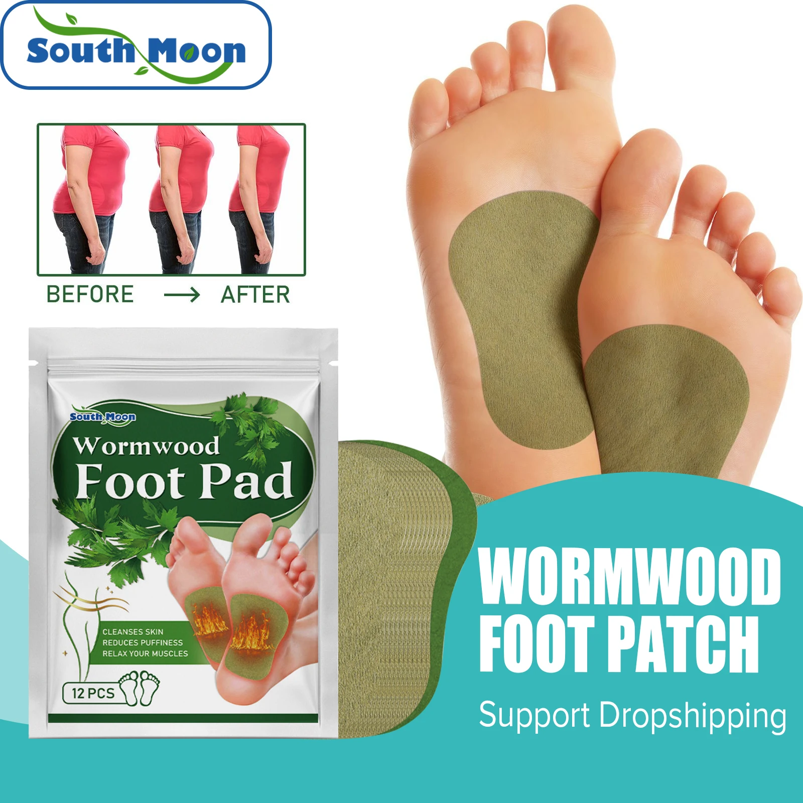 

Wormwood Foot Patch Detox Loss Weight Relieving Stress Fatigue Pain Relaxing Muscles Help Sleeping Improving Metabolism Stickers