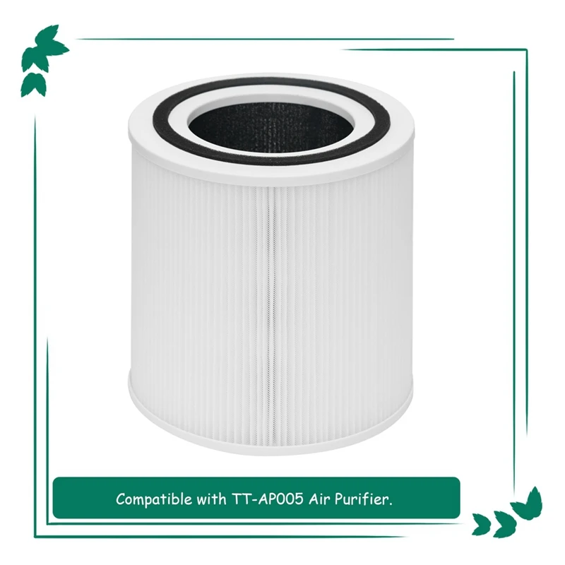 TT-AP005 Substituição do filtro do purificador de ar, pré-filtro 3 em 1, grau H13, filtro HEPA verdadeiro, peças sobressalentes para taotronics TT-AP005