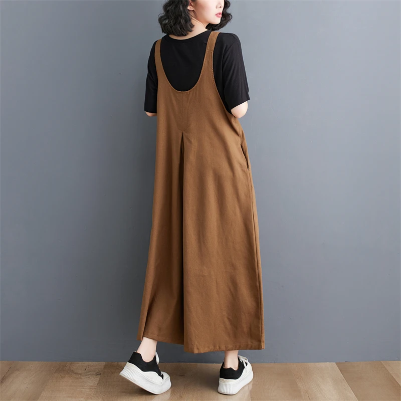Loose Cotton Linen Wide Leg Pants Women's Summer Spring Casual Dungarees Thin Version Harajuku Sle A-Line Skirt Pants