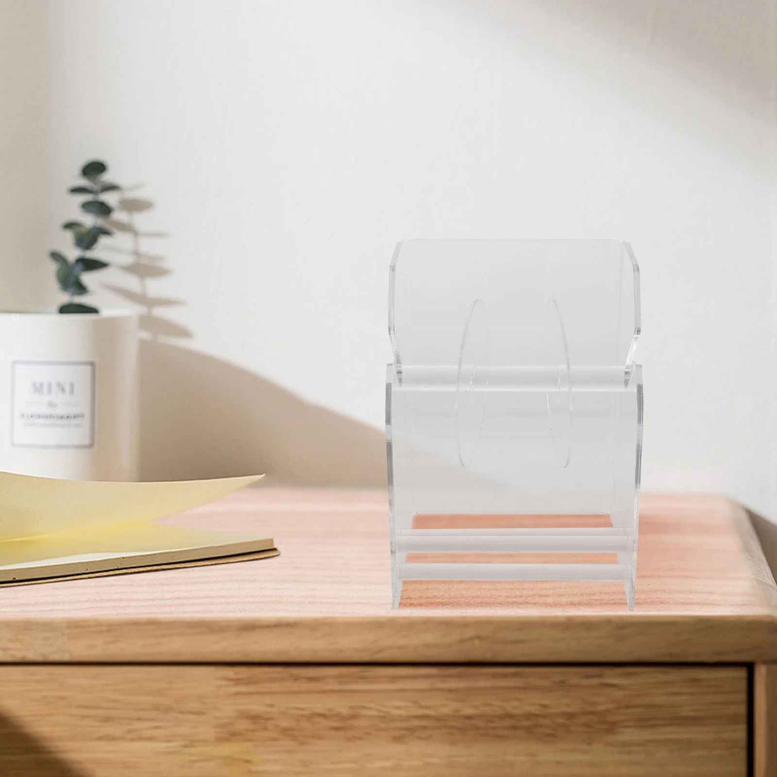 

Acrylic 3 Slot Label Dispenser Stand Adjustable Sticker Roll Organizer Clear Desktop Adhesive Tape Holder Stickers Holder