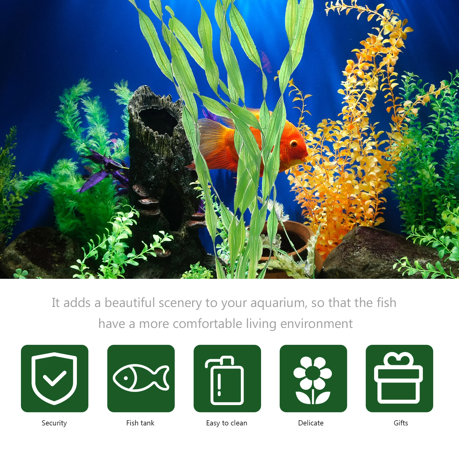 

10Pcs Artificial Aquarium Plants Plastic Fish Tank Seaweed Decoration Lifelike Aquarium Accessories Decoration
