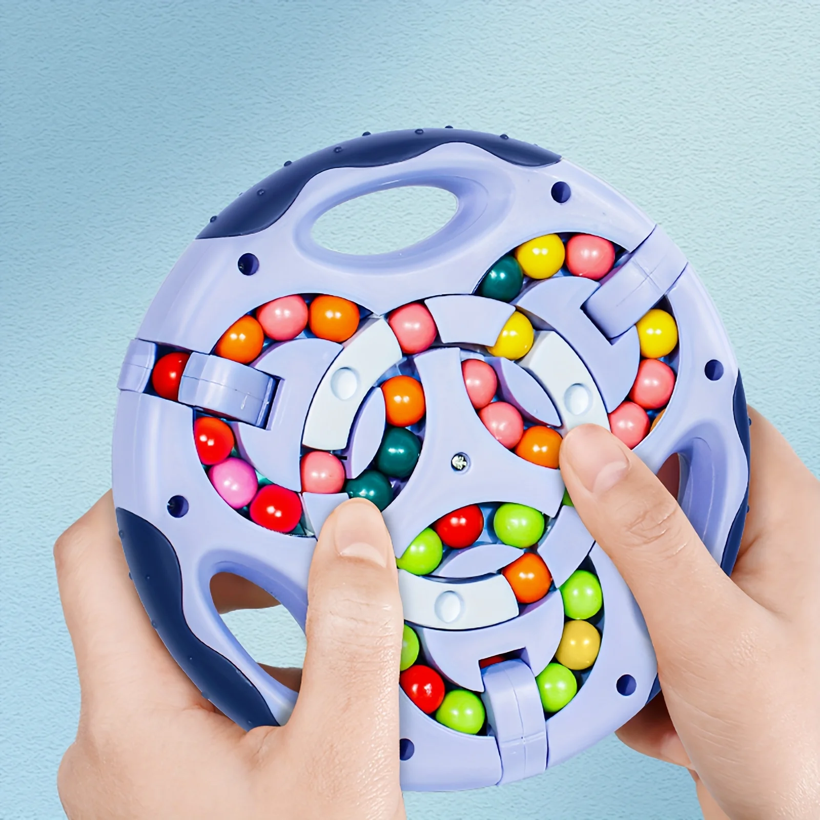 Magic Bean Rotating Cube Rotating Finger Puzzle Fidget Toy Boys Handheld Spinner Stress Anxiety Relief Ball Game Sensory Toys