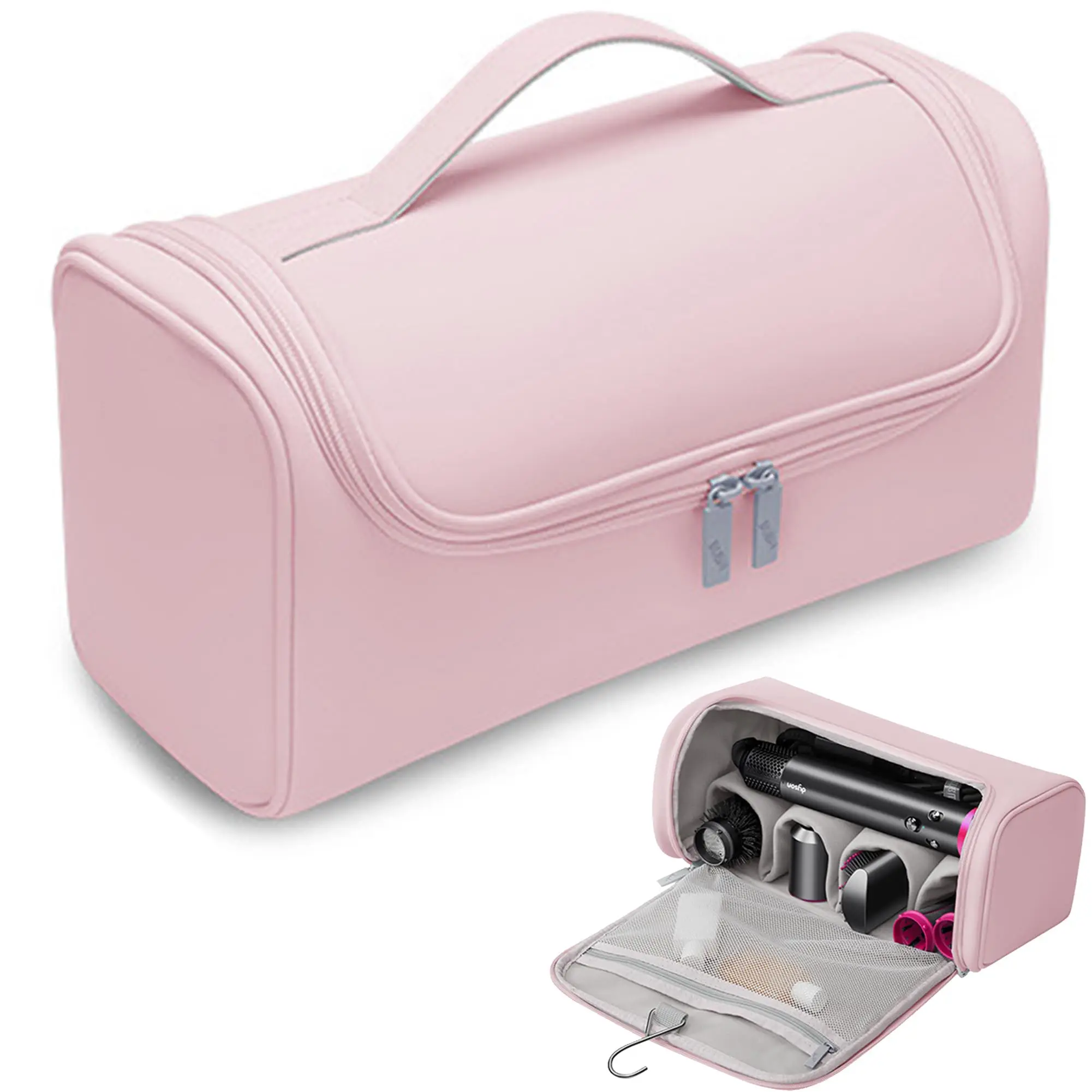 Reise-Aufbewahrungskoffer Organizer Kompatibel mit Dyson Airwrap, Haartrockner, 4 Lockenstäben, 2 Glättbürsten, Volumenbürste – Detail 8