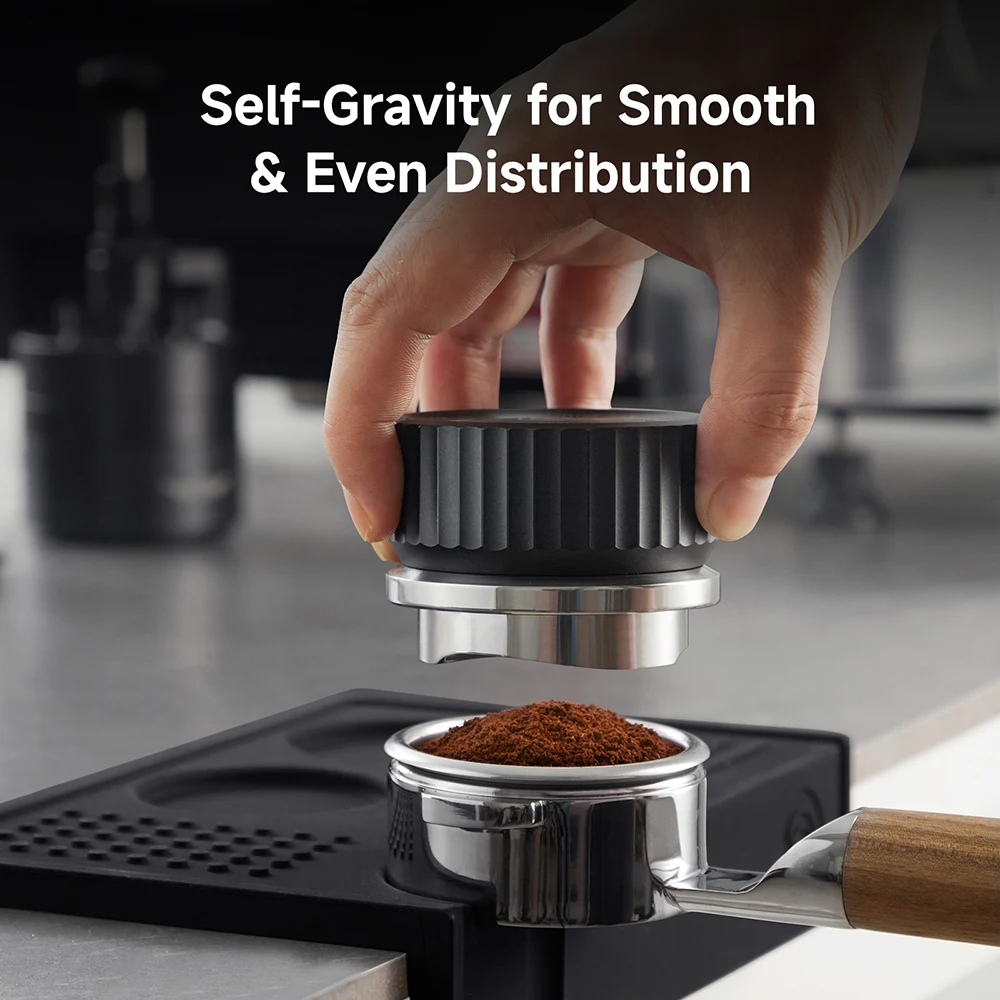zeroHero Coffee Distributor 58mm Espresso Tool Self-Weight 3-Blade Cyclone Base Stainless Steel No Debris Barista Accessories