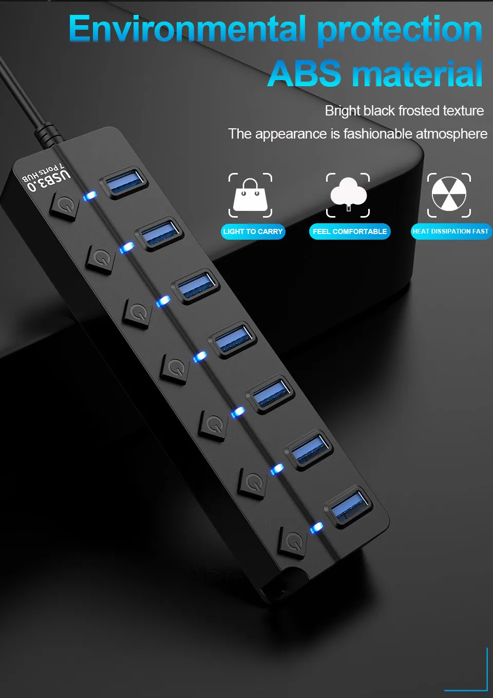 Usb 3.0 Hub Usb Hub 2.0 Multi Usb Splitter Hub 100Cm Lange Kabel Meerdere Expander Voor Computer Laptop Pc accessoires Usb Adapter