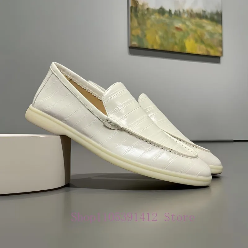 

Old Money Style Loafers Men Slip-on Flats Soft Comfortable Genuine Leather Casual Driving Shoes