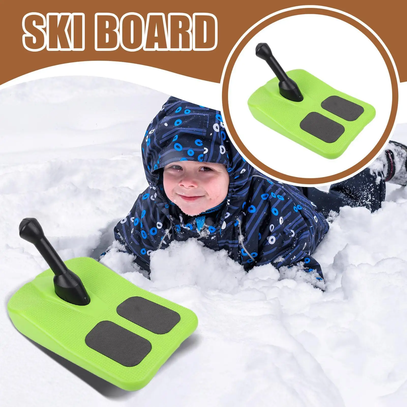 

Снежные санки для детей, складная зимняя игрушка с ручкой, снежный самокат для взрослых, детей, семьи, гонок на заднем дворе, тренировочный песок