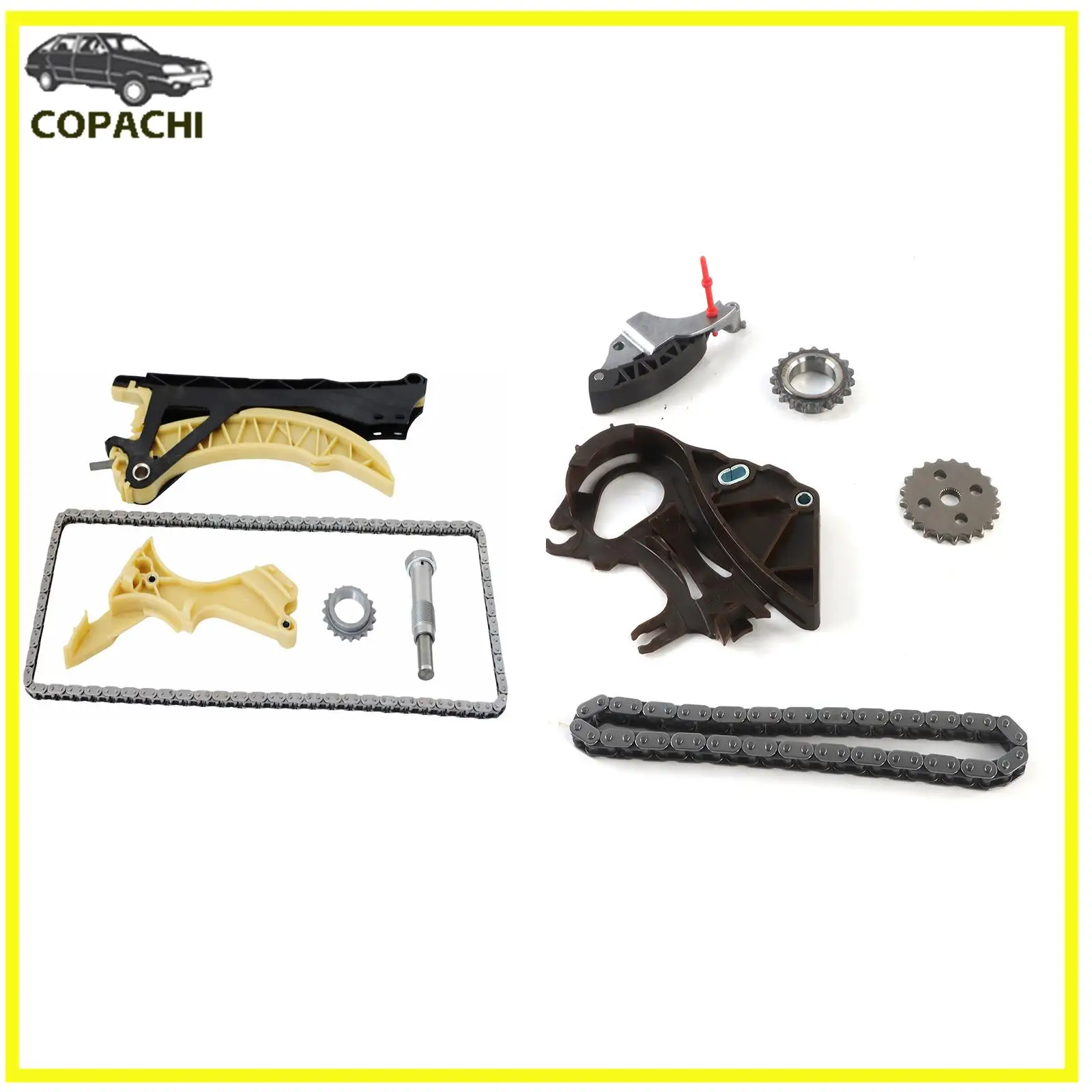 

1Set N46 N42 Engine Timing Chain Kit&Oil Pump Drive Chain For BMW E81 E87 118i 120i 318i 320i Car Accessories Replacement Parts