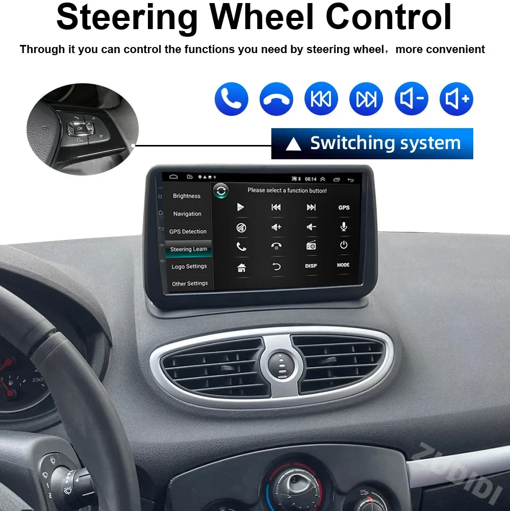 Voor Renault Clio 3 Clio 3 2005-2014 4G Wifi Autoradio Android 13 Multimedia Navigatie Gps Camera Auto Carplay Stereo Dvd-Speler