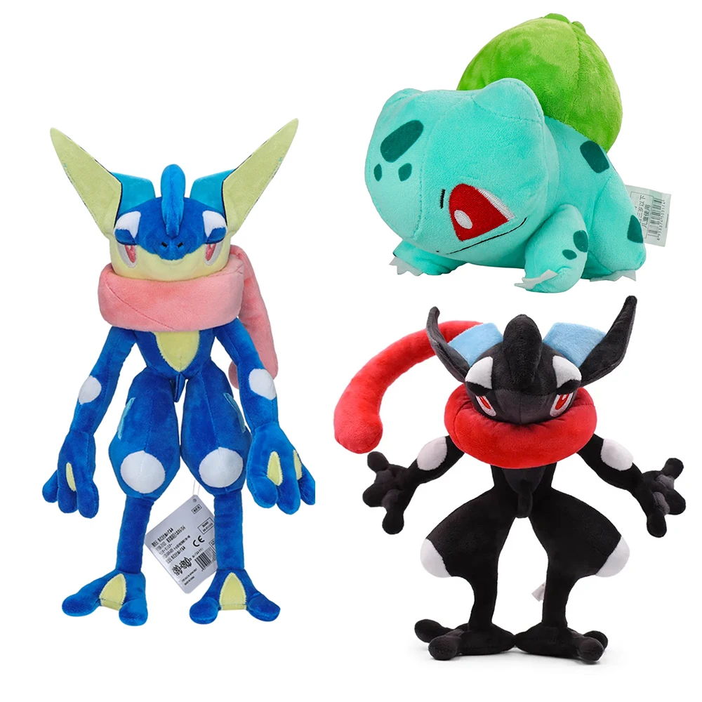 Brinquedo de Pelúcia Greninja Bulbasaur Pokemon Froakie Evolution Frog Ninja Boneco de Pelúcia com Imagem de Desenho Animado Presentes de Natal