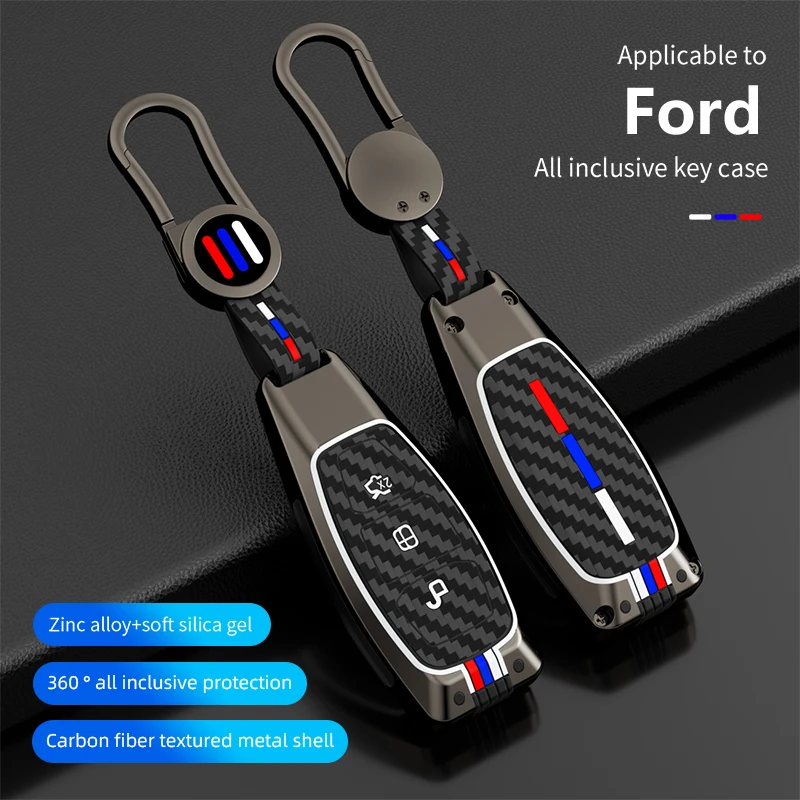 Pilot samochodowy ze stopu cynku inteligentne etui na klucz obudowa dla Ford Fiesta Focus 3 4 Mondeo Ecosport Kuga Focus ST akcesoria ochronne