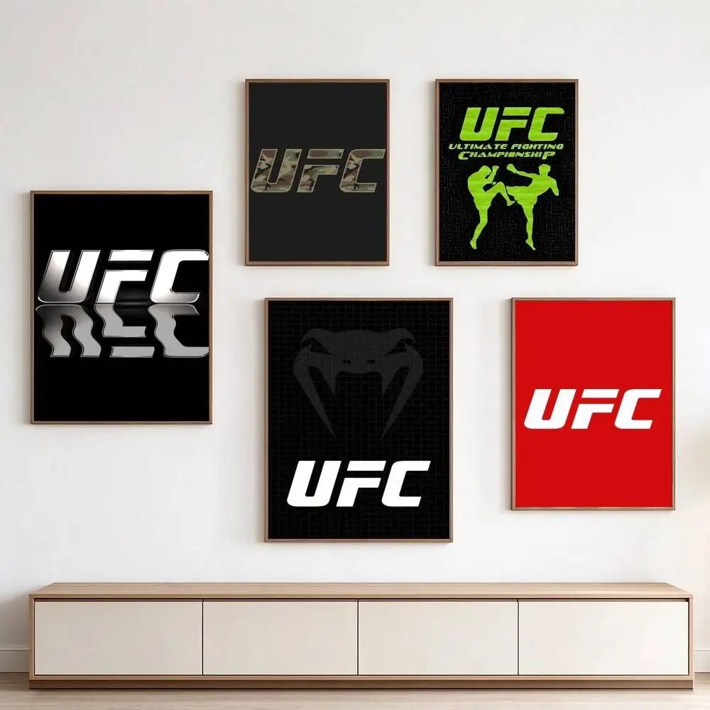 UFC Logo F-Fighting-G  Poster High Quality Dorm Living Room Aesthetic Wall Decoration Painting Stickers Gift